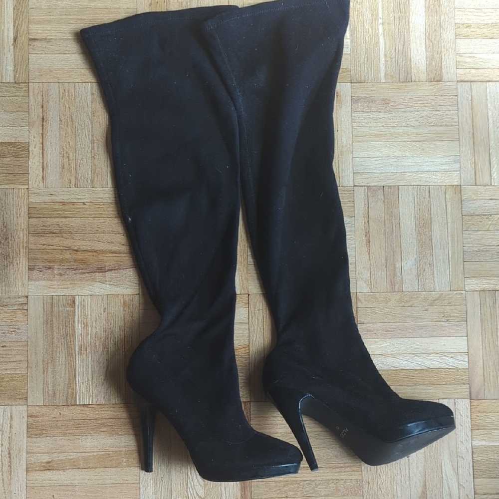 Aldo Fabric Over The Knee Black Boots